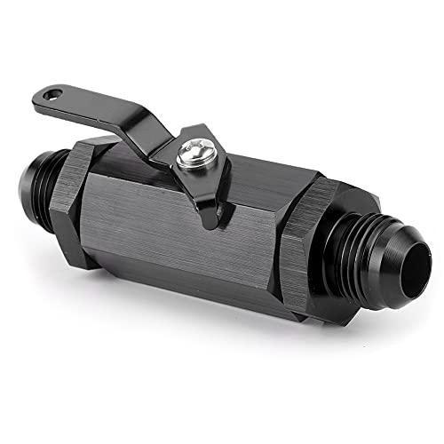 Keenso Vanne D'arrêt AN10, Vanne à Bille en Aluminium usiné CNC avec capacité de Débit élevée et Revêtement anodisé Dur, pour Tuyau de Carburant AN10 (BLACK)