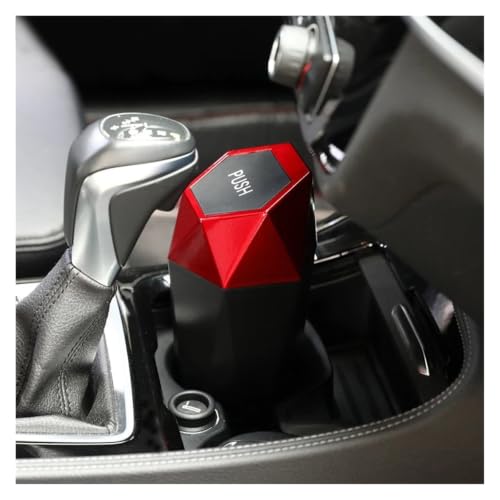 Cubo de basura para coche universal rojo mini papelera interior de almacenamiento 3