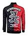 SCREENSHOT-J5110PD Hip-Hop Urban NYC Fashion Padded Bomber Jacket - Quilted Linning Modern Outdoor Streetwear Half Color Block Black Bear Graffiti Patch Zip Up Top-Red-Medium