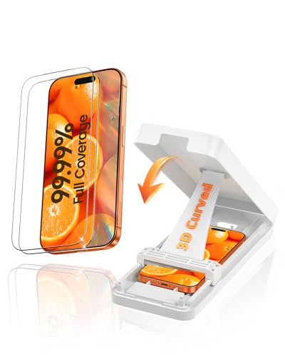 Shatterproof Tempered Glass Screen Protector for iPhone 16 Pro, Reusable Installation Tool, Anti-Glare 3D Thermal Bending, 9H+ Hardness, Military Grade Drop Protection, Bubble-Free, Anti-Fingerprint 2-Pack