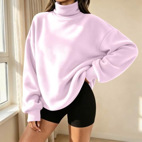 Oversized Sweatshirts for Women Mock Neck Tops Pullover Tops Street - image 5