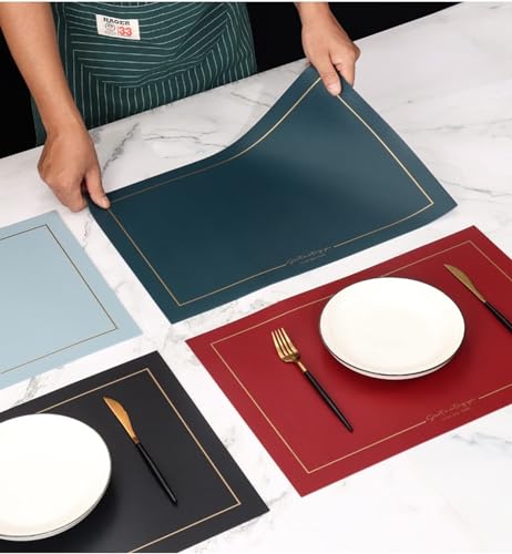 Set de table en cuir antidérapant évite les taches sur table - 8