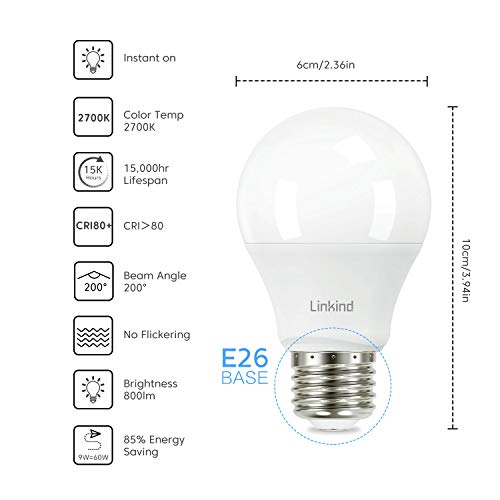 Linkind 60W Equivalent Led Light Bulbs Non-Dimmable 2700K Soft White, Mr16 Gu10 Led Bulbs 50W Equivalent 5000K Daylight White Dimmable Bulbs #TOP1