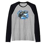 jurassic world 2 blue muere 19JWOT00034A-001 Jurassic World 2 Blue Profile Splat Camiseta Manga Raglan