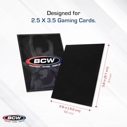 BCW Deck Guard - Double Matte Black Card Sleeves | Acid-Free, Archival-Safe, No PVC | Anti-Glare Matte Finish | Fits Standard 2½" x 3½" Game Cards | Durable Deck Protector Sleeves | 300 Ct - Thumbnail 3