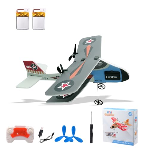 jaming Mini RC Plane, 2.4GHZ Remote Control Airplane with Gyro LED Light，2CH RTF Easy to Fly RC Glider Aircraft Toy for Beginners Kids Boys Girls...