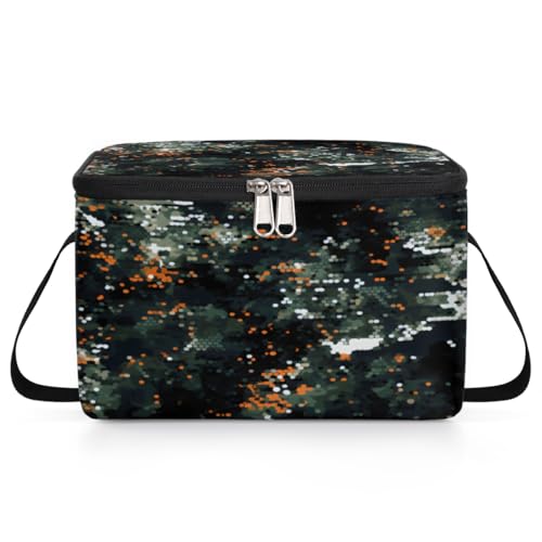 GzLeyigou Abstract Fashion Texture Lunch Bags for Women Men 9 Cans, Hot & Cold Food Delivery Bag Insulated Grocery Bag Insulated Lunch Box Camo Cooler Bag for Office Work Picnic Beach