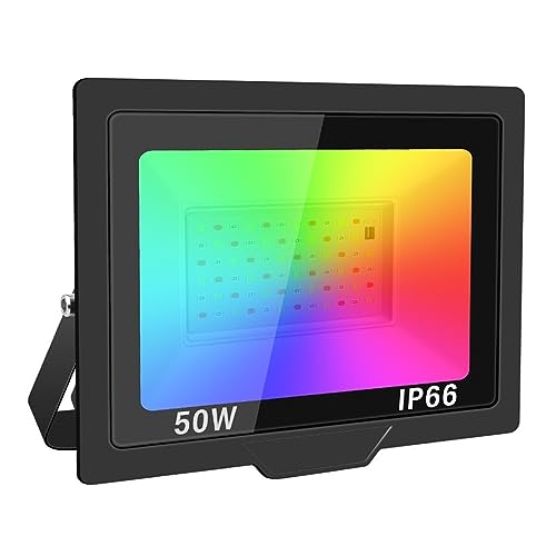 Projecteur avec télécommande RVB DELURA feux de sécurité étanches pour cour et maison