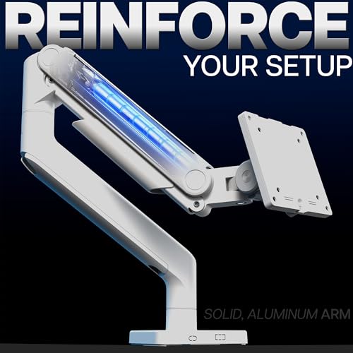 Image of VIVO Heavy Duty Aluminum Ultrawide Monitor Tension Arm for up to 49 inch Screens, Holds 44 lbs, Premium Desk Mount Stand Designed for Samsung Odyssey G9 and More, White, STAND-V101VW