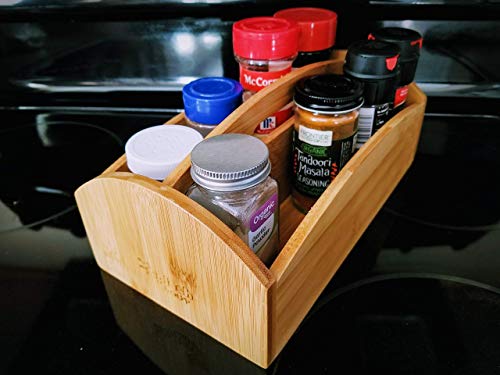 SplashSoup Bamboo Caddy, Home Accessory, Bathroom Counter and Kitchen Cabinet Organizer and Storage Holder