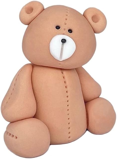 jncakes Teddy Bear Brown 3 Cake Topper Party Decoration Personalised Custom Name Fabulous Edible Icing Great for Kids Boy Girl 10 Year Old Easy To Use Icing Professional