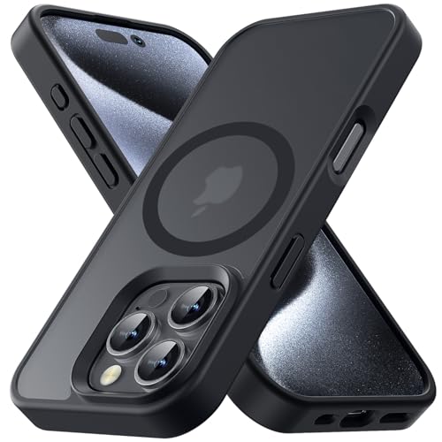Yriklso for iPhone 16 Case, Magnetic & Shockproof, Matte Black