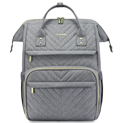 Image of LOVEVOOK College Laptop Backpack, 15.6 Inch Travel Backpack for College, Waterproof Work Backpack Woman for Teacher Nurse Anti-theft Travel Back Pack, Gifts for Women, V-gray