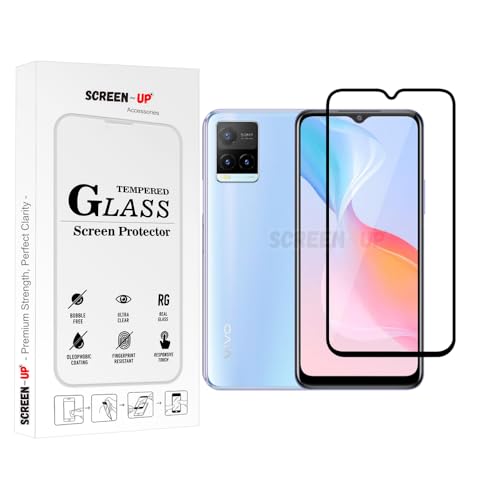 Image of ScreenUp Tempered Glass For vivo Y21t - Ultra Clear, 9H Scratch Resistant, Full Coverage, Easy Install Screen Protector