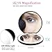 Travel Lighted LED Makeup Mirror 7X/1X Magnification Compact Vanity Mirror with Lights, USB Rechargeable Lighted Handheld Mirror,Dimmable Cosmetic Mirror with Touch Screen Switch,USB Charge (Black)