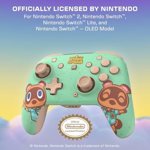 Image of Turtle Beach Rematch Wireless Controller: Animal Crossing Timmy & Tommy - Officially Licensed for Nintendo Switch 2, Nintendo Switch, TMR Thumbsticks, Customizable RGB, Rechargeable Battery