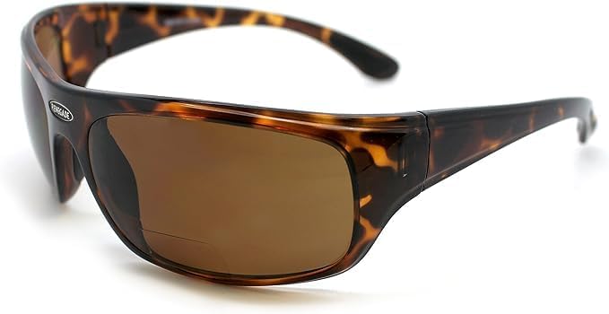 Renegade Patented Bifocal Polarized Reader Full Rim Men's Fishing Sunglasses 100% UV Protection with Microfiber Bag (Tortoise Frame, Brown Lens -600882, Bifocal +2.50)