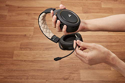 Corsair HS70 PRO Wireless Cuffie Gaming con Microfono, Audio 7.1 Surround, Wireless 2,4GHz a Bassa Latenza, 12 metri di Portata, Cancellazione del Rumore Microfono con PC, PS4 Compatibilità, Cream