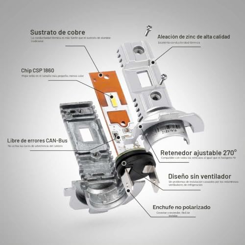 Faro LED H7 6000K blanco bombillas para Citroen C1 C3 C4 C5 DS3 DS4 DS5 5