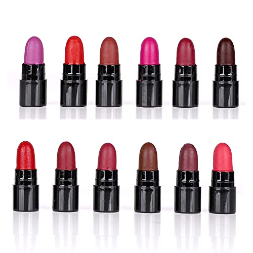 Image of PINNER USA Popular Mini Matte Travel Combo Lipstick (Set of 12), Matte Finish - Multicolor