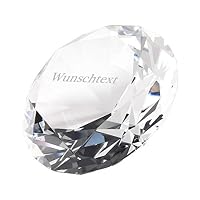 Diamant De Verre Personnalisé Gravé à Votre Choix - Idée Cadeau Mariage Avec Boîte - Presse-Papier 8x8 Cm Élégant - Décoration Table Lumineuse