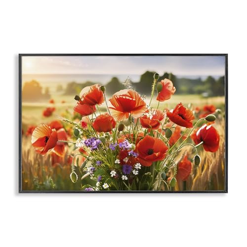 Stupell Industries Bright Sunlit Spring Meadow Black Framed Giclee Wall Art Design by Alina Georgescu, 30 x 20