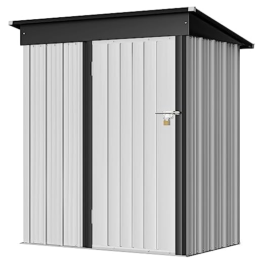 Greesum Metal Outdoor Storage Shed 5FT x 3FT, Steel Utility Tool Shed Storage House with Door & Lock, Metal Sheds Outdoor Storage for Backyard Garden Patio Lawn, White