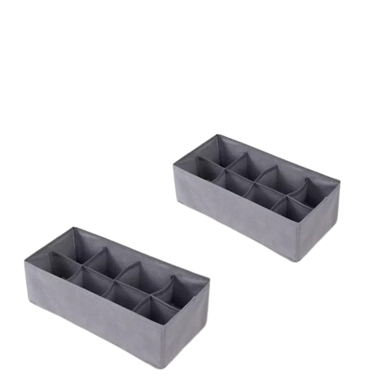 LADFRTYU Sock Storage Box Drawer Underwear Storage Organizer Socks And Bra Pants Box Cabinet For Clothes Ties Wardrobe(Grey-8grids-2pcs)
