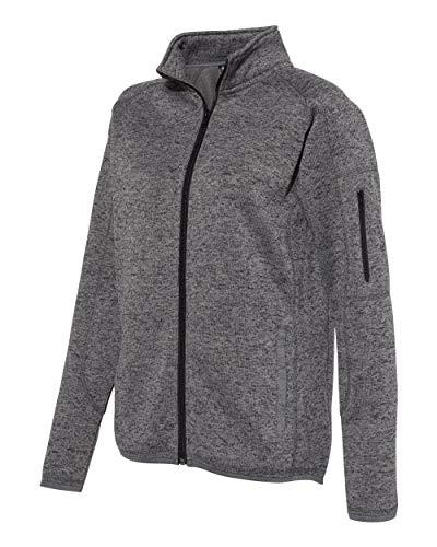 Burnside Women's Sweater Knit Jacket L Heather Grey2