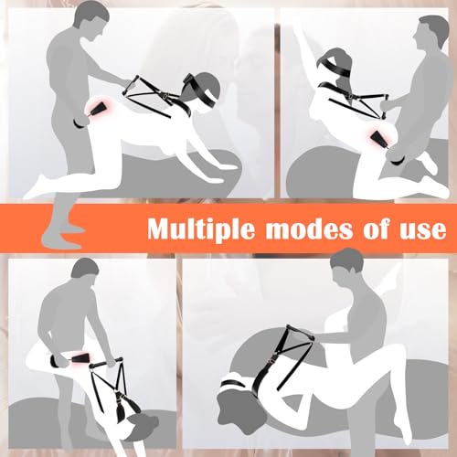 Image of Sex Bondage BDSM Kit Couples Sex Toys, TAJIAWEY Adjustable Lover's Doggy Style Strap Sex Harness Restraint Device, BDSM Restraints Set for SM Game Play Sex Things for Couples Kinky