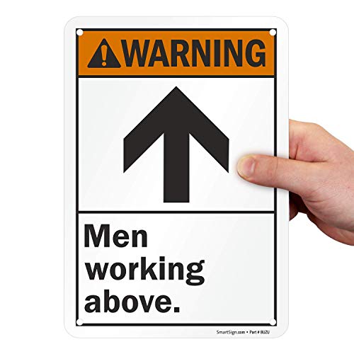 Panneau Warning Men Working Above SmartSign évitez les accidents de chantier