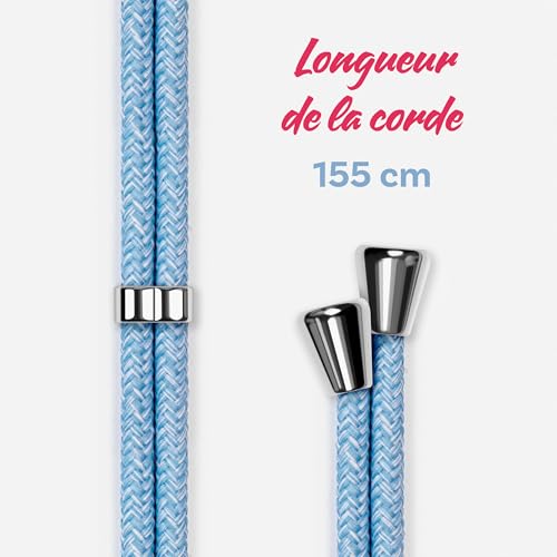 Chaîne amovible Google Pixel 10 Pro ONEFLOW avec long cordon réglable bleu clair
