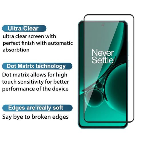 Image of POPIO Military-Grade Gorilla Tempered Glass for OnePlus Nord CE3 (Black) 9H Hardness, Edge-to-Edge Full Coverage, Anti-Scratch, Bubble-Free, Ultra Clear HD Glass, Oleophobic Coating, Face ID Compatible