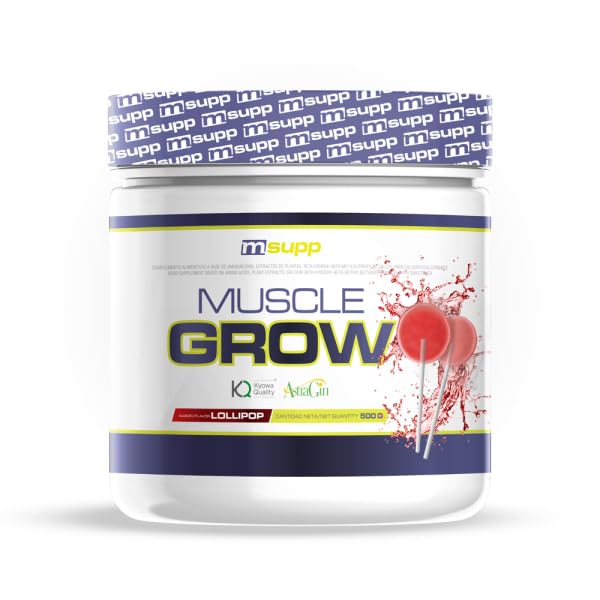 MM Supplements - MG Muscle Grow Amino - Aminoácidos Esenciales - 500 g - Sabor Piruleta - Favorece Recuperación Muscular - Gran Aporte de Energía - con BCAA, Arginina, L-Glutamina y Citrulina Malato