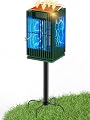 Solar Bug Zapper Outdoor, Waterproof Mosquito Zapper Type-C & Solar Powered, Auto On/Off, Cordless 4200V Electric Fly Zapper, 5000mAh Rechargeable Mosquito Trap Killer for Patio Backyard Camping