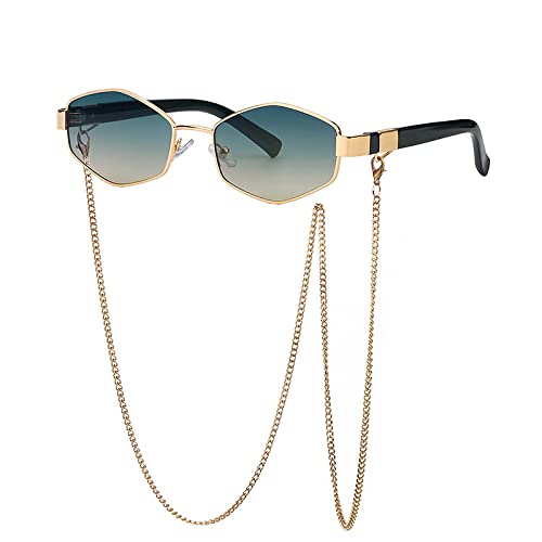 HMRGLMIE-Chain Irregular Small Sunglasses For Women Gradient Chain Sun Glassses Female Alloy Eyewear Uv400 - Main Image