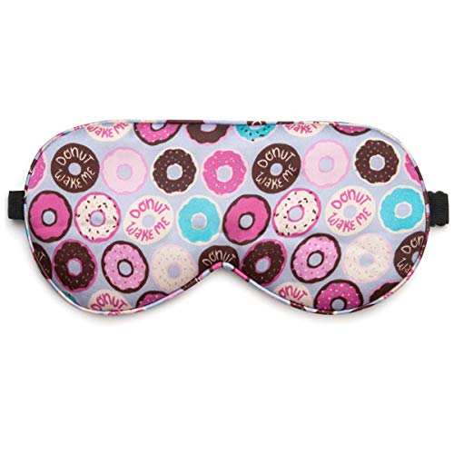 Funny Silk Sleep Masks With Adjustable Strap, Comfortable And Soft Light-Blocking Eye Masks For Women, Men & Teens (Donut) #TOP27