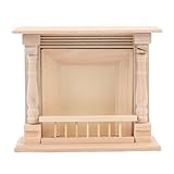 Alomejor Chimenea de Madera, Muebles de Casa de Muñecas en Miniatura a 1: 12 Escala, Accesorios de Decoración de Casa de Muñecas