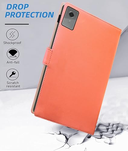 Image of TGK Flip Cover for Lenovo Idea Tab Plus 12.1 inch Tablet Case TB361FU TB361ZU with Stylus Holder (Peach)