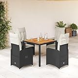 Rotin synthétique durable et bois d'acacia - Fabriqué en rotin PE robuste et résistant aux UV et cadre en acier revêtu par pulvérisation, combiné à un plateau de table en bois d'acacia stable, cet ensemble de meubles d'extérieur est résistant aux intempéries et facile d'entretien, parfait pour une utilisation à long terme en plein air.