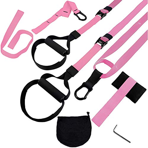 ZXQZ workout bands All In One Home Gym Bundle, Fitness Suspension Trainer Set, Perfect for Travel and Working Out Indoors & Outdoors exercise bands(Color:Yellow)