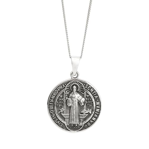 Collier médaillon Benoît argent idée cadeau de protection pour proche