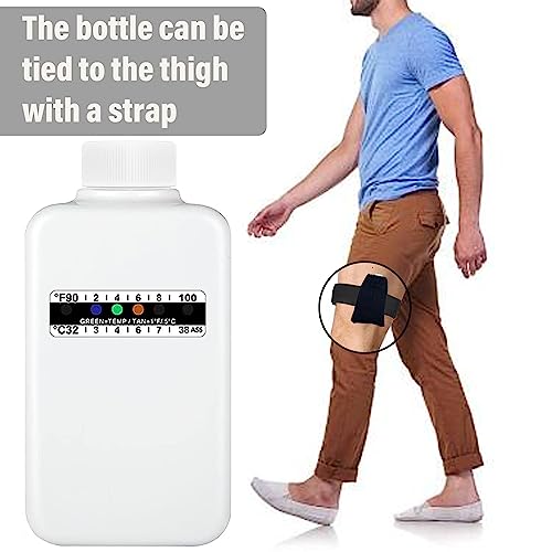 14 Pcs Urine Test Complete Kit,Includes 2 Empty Bottles,10 Adhesive Temperature Test Strip,Hidden Leg Strap Oxford Pouch,Temperature Test Urine Strip Sticker,Portable Travel Urine Test Bottle #TOP3
