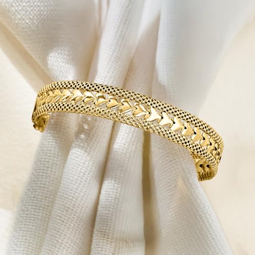 Image of Ross-Simons Italian Silver Heart Motif Bracelet