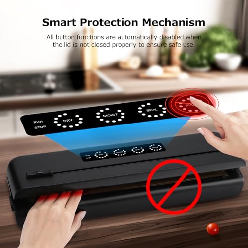 Image of INKBIRD One-Touch Vacuum Sealer Machine with Detachable Drip Tray for Home | Food Preservation with Starter Kit, Built-in Cutter, Sealing Machine Perfect for Kitchen (UK Plug)