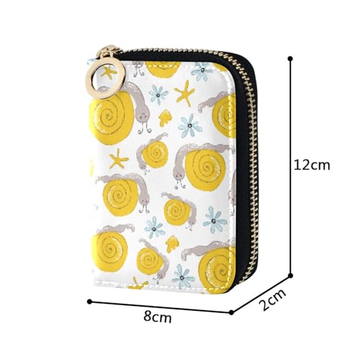BGXW Cute Funny Snail RFID Credit Card Holder Wallets for Women, Leather Zipper Card Case Accordion Wallet for Women Girls4