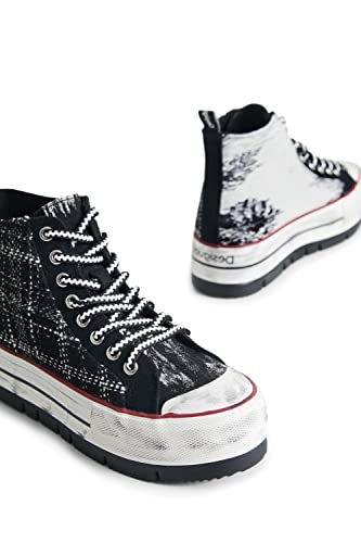 Baskets montantes Desigual Basket Montante à Lacets Crush BN - vue 7