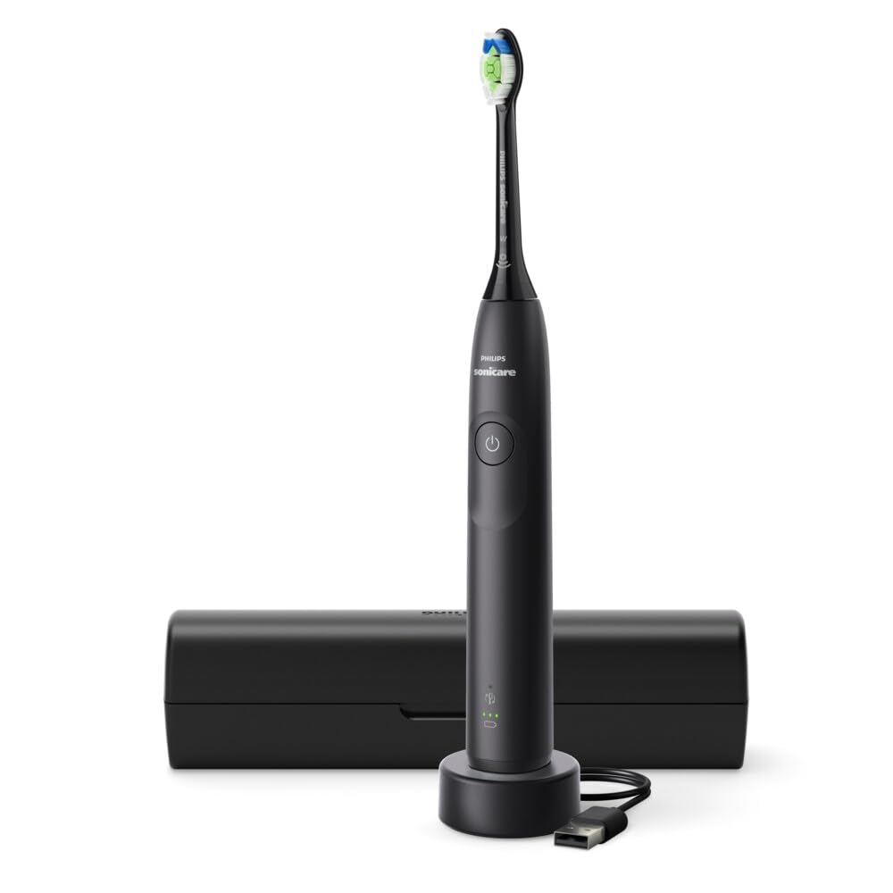Philips Sonicare serie 5300 Sonicare Spazzolino elettrico sonico con base di ricarica, 2 livelli intensit�, sensore di pressione colore nero HX7101/02 (Philips Sonicare 5300, HX7101/02, Scha)