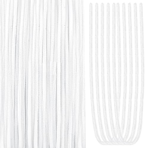 TOAOB 100pcs Long Pipe Cleaners White Overlength Chenille Stems 24 Inch Fuzzy Sticks Craft Supplies for DIY Art Craft Projects Home Decorations