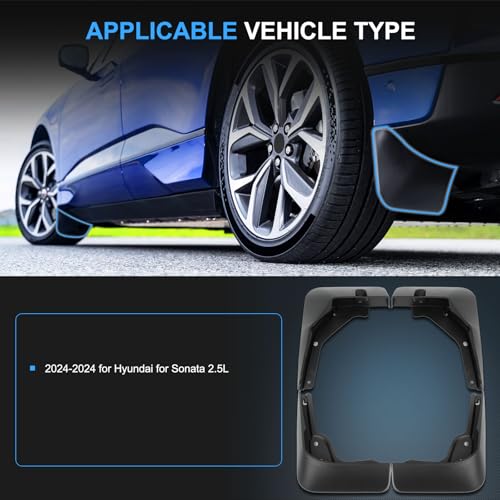 Image of ECCPP 4Pcs Mud Flaps Splash Guards 2024 for Hyundai for Sonata 2.5L Front & Rear Mud Guards